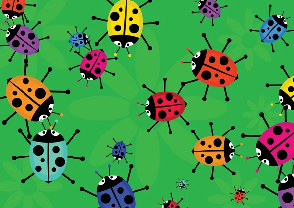 Εικονογράφηση της τα ladybugs κινουμένων σχεδίων — Διανυσματικό Αρχείο