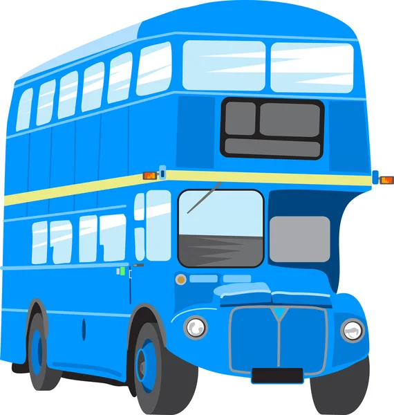 Δημόσιες μεταφορές λεωφορείων σε μπλε χρώμα — Διανυσματικό Αρχείο