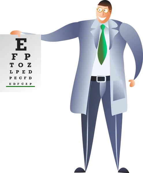 Doctor checks vision — Stock Vector