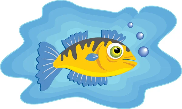 Иллюстрация мультяшной рыбы — стоковый вектор