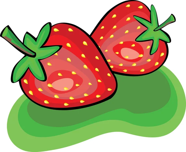Erdbeeren Illustration — Stockvektor