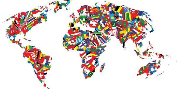 Карта мира, составленная из флагов — стоковый вектор