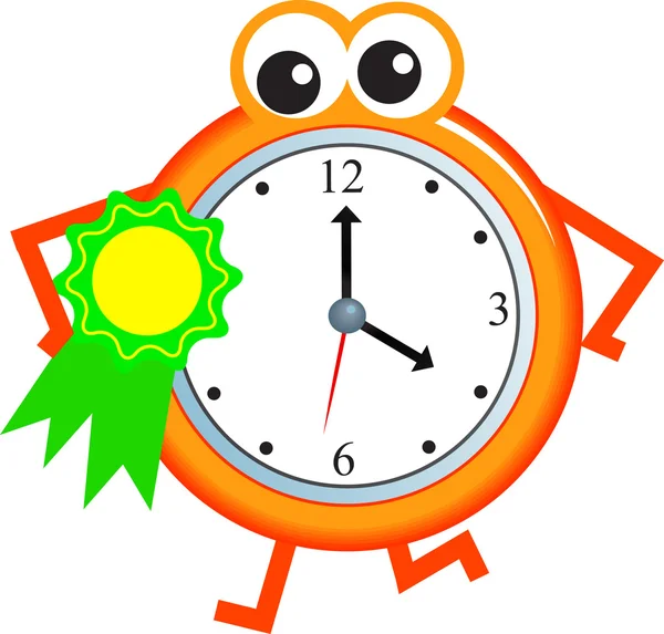 Award time clock cartoon — Stock Vector