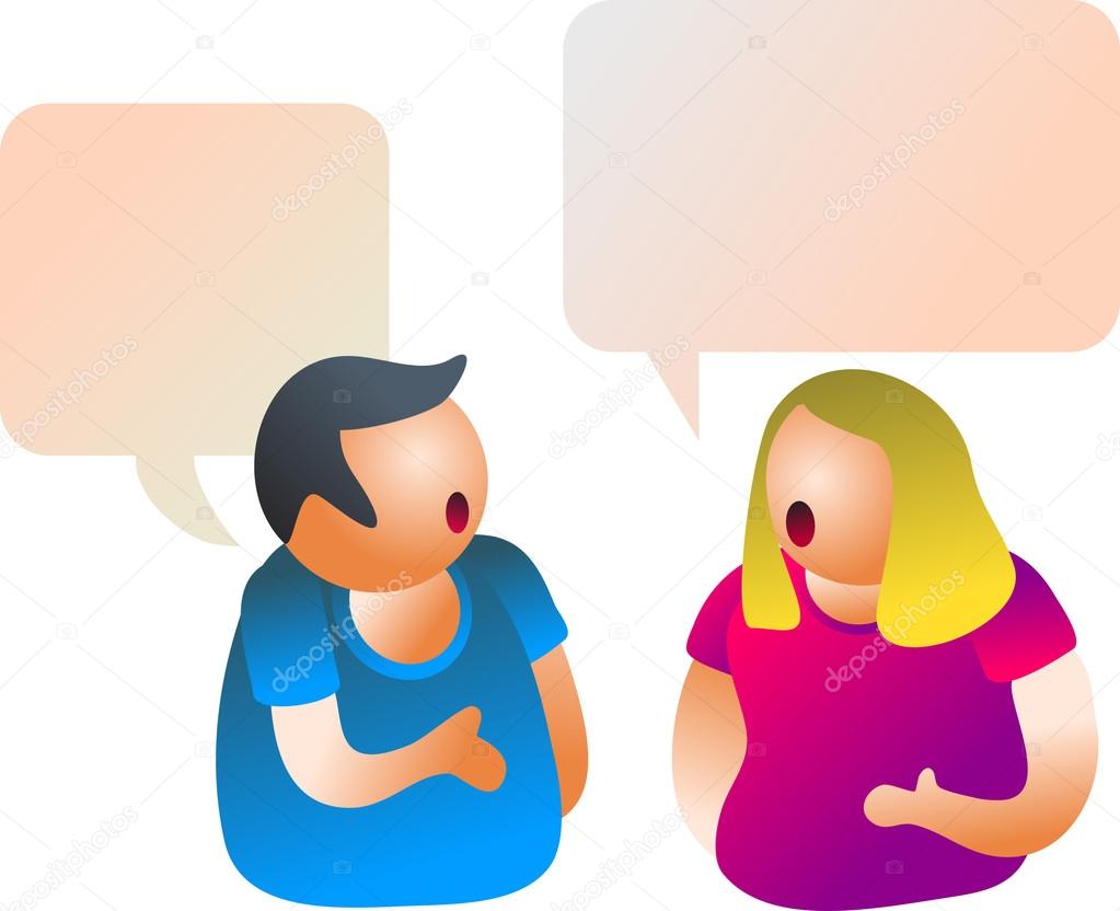Conversation between man and woman