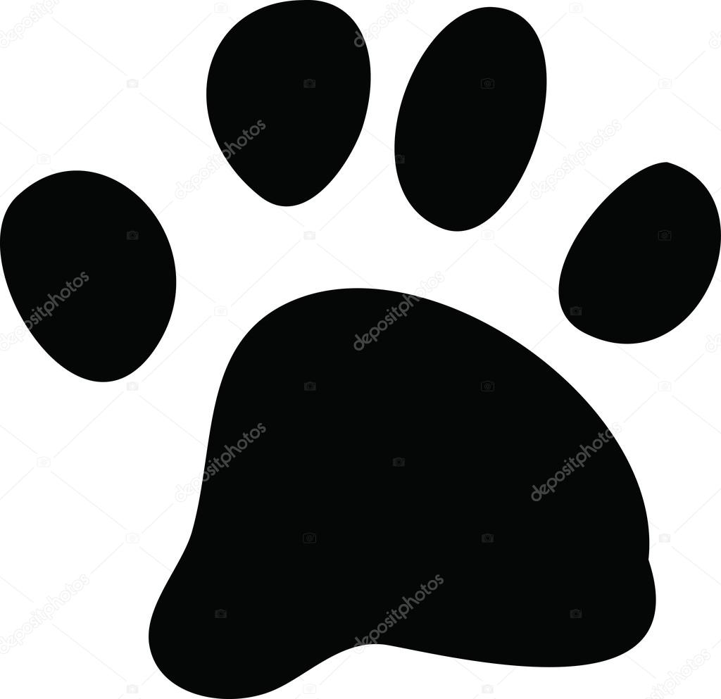Simple Black Dog or Cat Paw