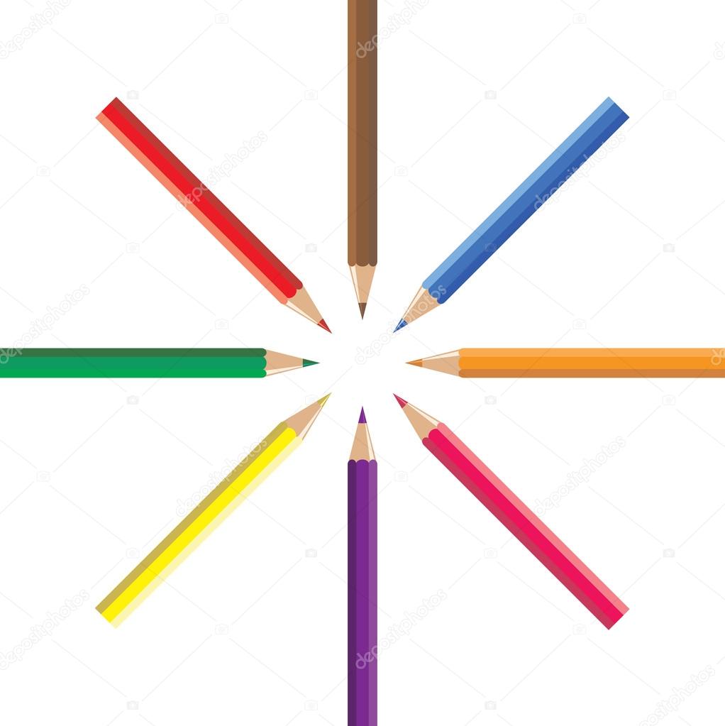 Matite colorate disegno artisti — Vettoriale Stock