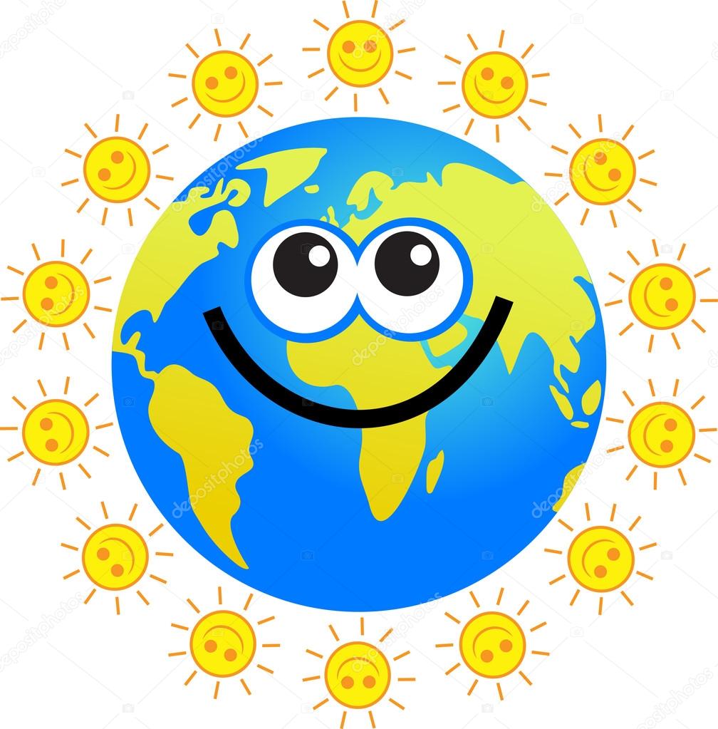 Sunny globe cartoon
