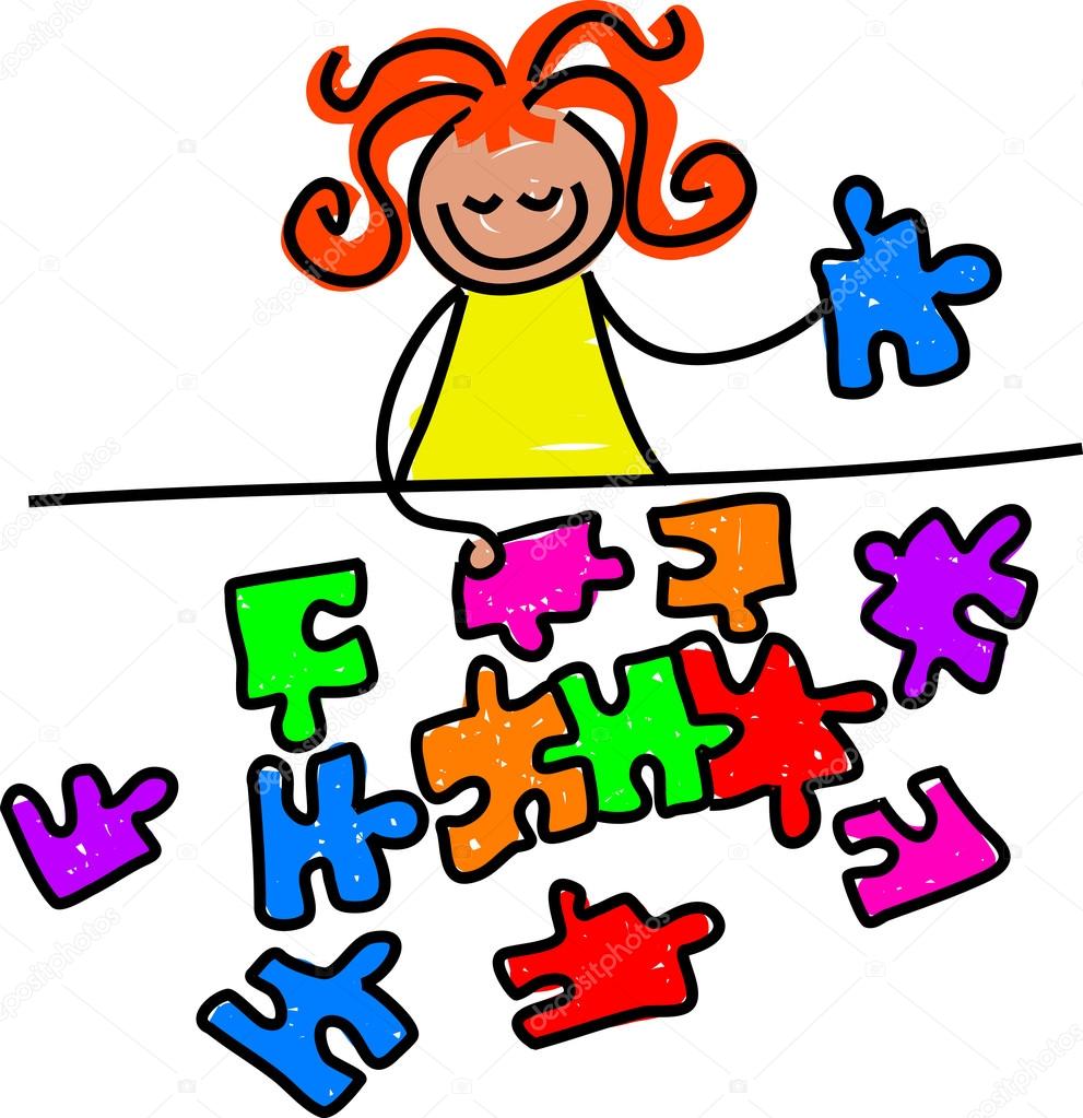 Jigsaw kid cartoon Stock Vector Image by ©Prawny #64293943