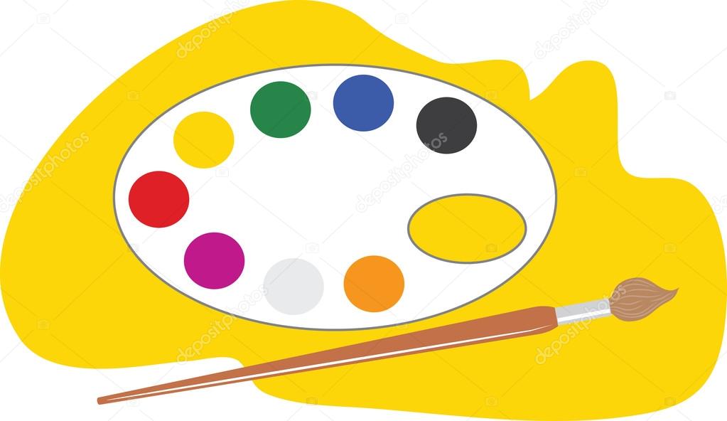 Paint Palette with Brush