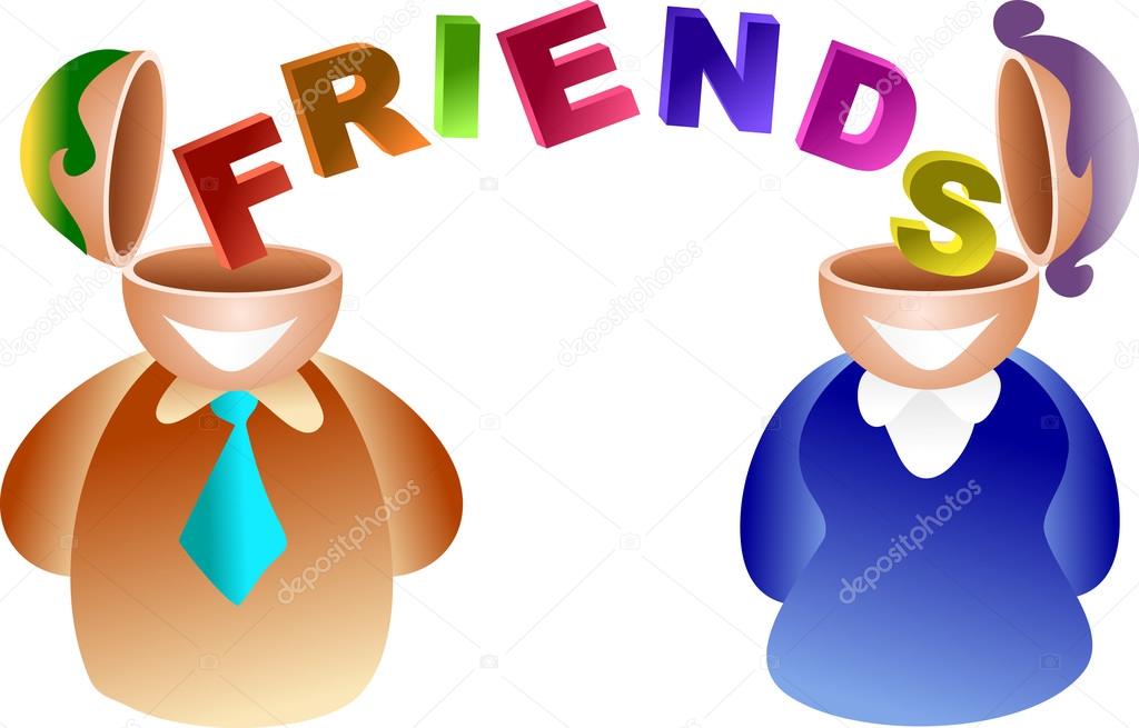Friends brain sharing word "friends" — Stock Vector © Prawny #64294007