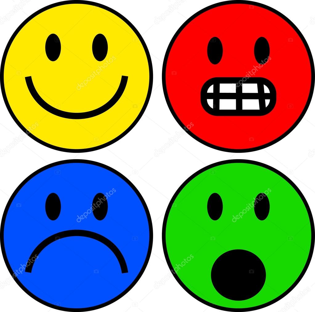 Set of colourful smilie emoticons