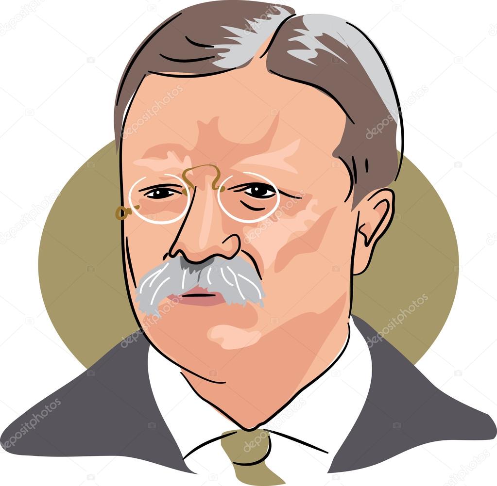 Presidente estadounidense Theodore Roosevelt Vector de stock #64294719 de  ©Prawny, image size:1023x1002