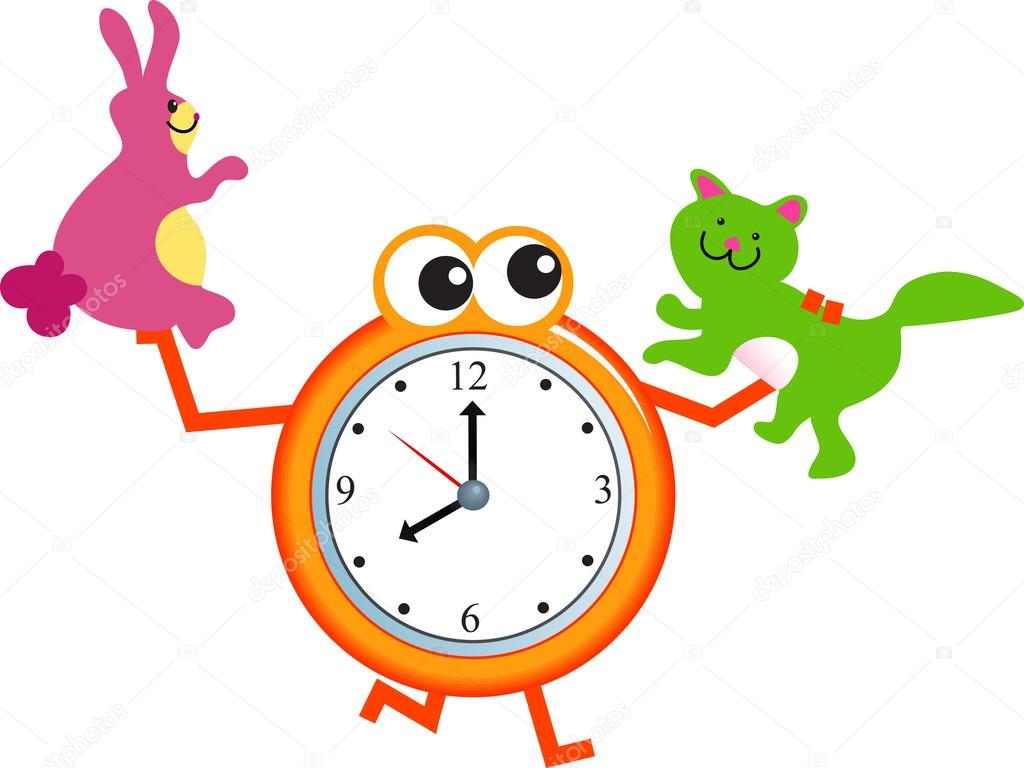 Pet time clock cartoon