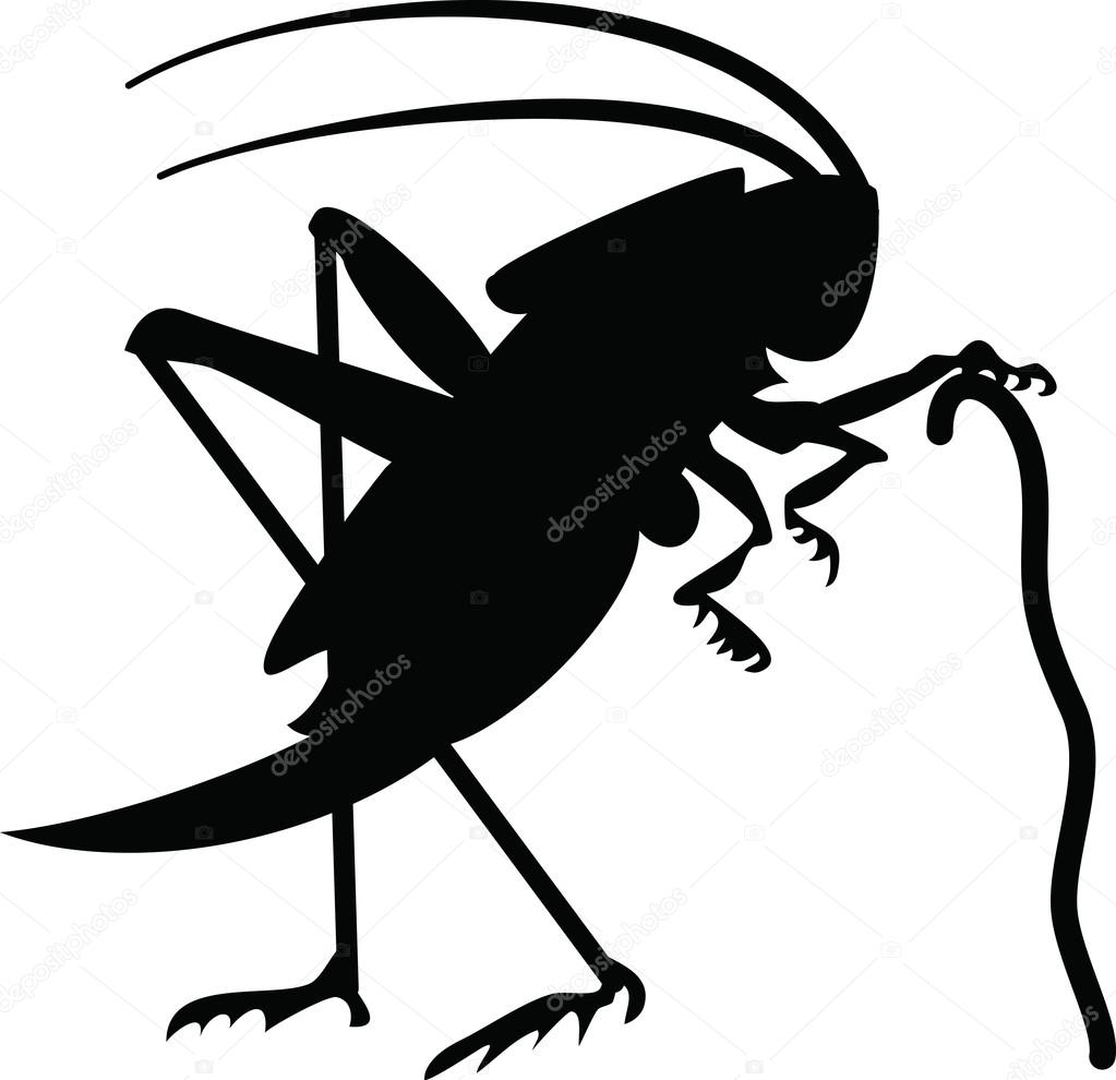 Grasshopper black silhouette