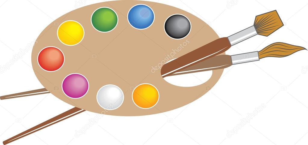 Paint Palette with Brush