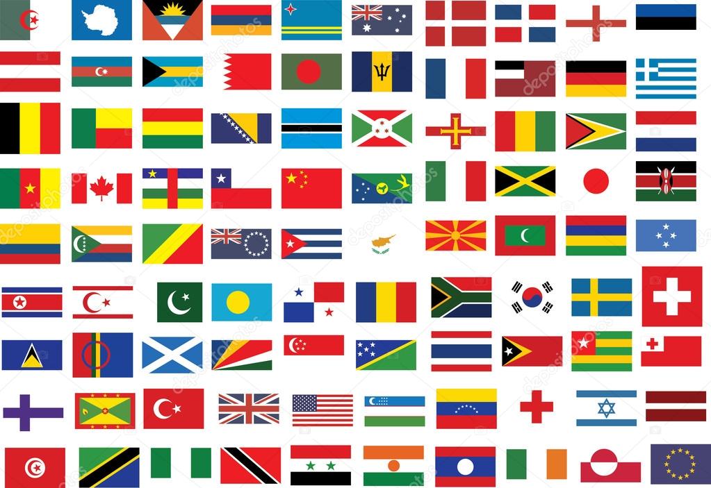 Collection of flags from around the world