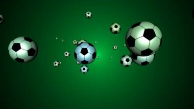 izleyiciye hızlı uçan 3d futbol topu