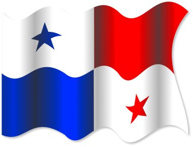 rüzgarda uçuşan panama bayrak.