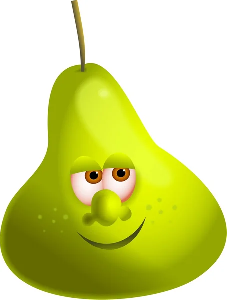 Pear face cartoon character — Stock Photo, Image