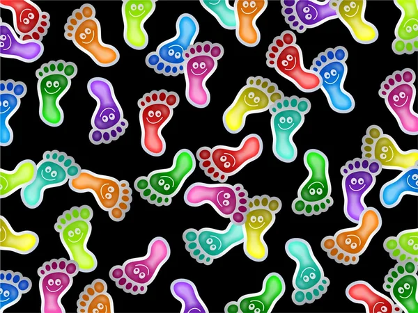 Cartoon feet with smiling faces — Stock Photo, Image