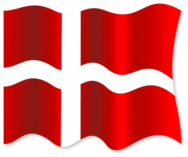 在风中飞舞的丹麦国旗 — 图库照片