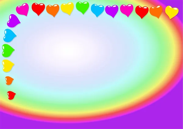 Renkli kalpler çerçeve — Stok fotoğraf