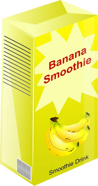 Sumo de banana em caixa de cartão . — Fotografia de Stock