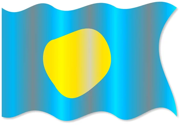 Palau schwenkt Flagge — Stockfoto