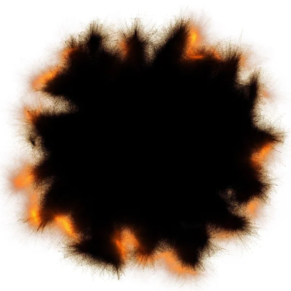 Form eines Einschusslochs mit Flamme — Stockfoto