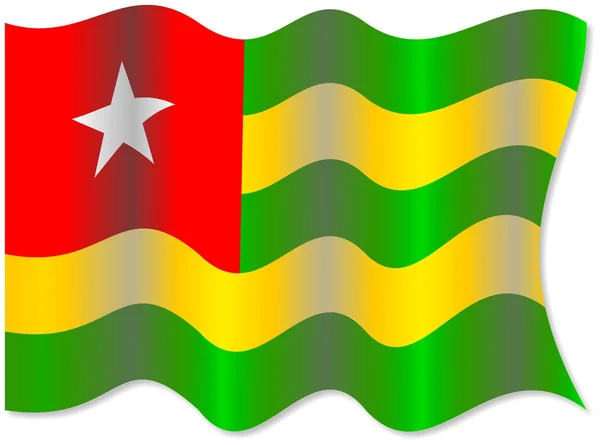 Togo schwenkt Flagge — Stockfoto