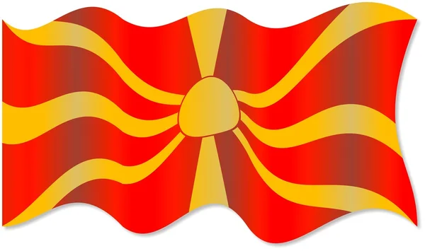 Wapperende vlag van Macedonië — Stockfoto