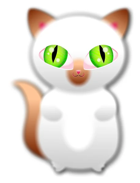 Roztomilá fialová kočka se zelenýma očima — Stock fotografie