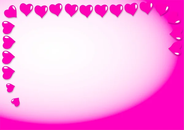 Pink hearts frame — Stock Photo, Image