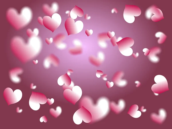 Background with beautiful pink hearts — Stock Photo, Image