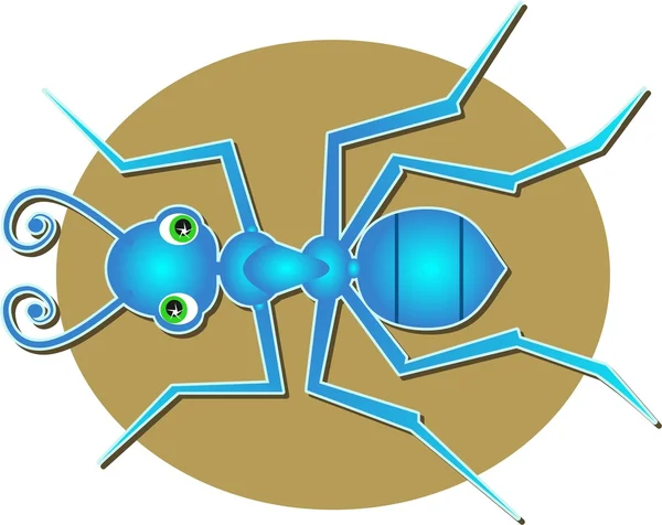 Μεγάλη μπλε μυρμήγκι σε λευκό φόντο — Φωτογραφία Αρχείου