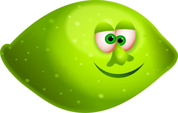 Fresh tangy green cartoon lime — Stock Photo, Image