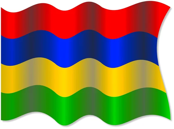 Mauritius flutură steagul — Fotografie, imagine de stoc
