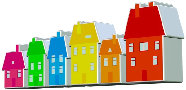 Kolorowych domów mieszkalnych — Zdjęcie stockowe