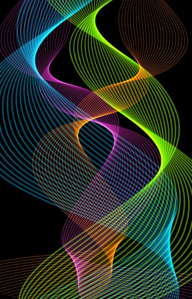 デジタル渦巻く虹の抽象的な背景 — ストック写真