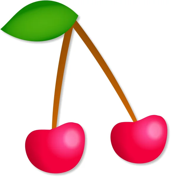 Paint hand drawn picture of red cherries — Stock Photo, Image