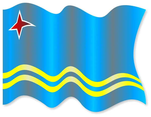 Aruba viftande flagga — Stockfoto