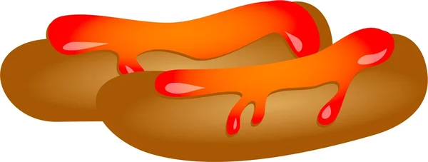 Amerikanische Hotdogs Sandwich mit Ketchup — Stockfoto