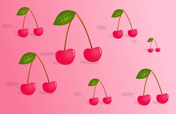 Paint hand drawn picture of red cherries — Stock Photo, Image