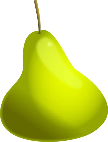 Big green pear on white background. — Stock Photo, Image