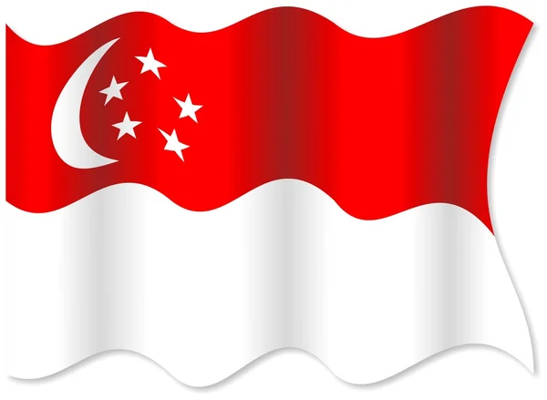 Szingapúr integetett zászló — Stock Fotó