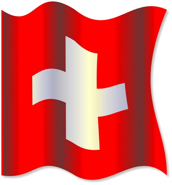 Swiss waving flag — Stock Photo, Image