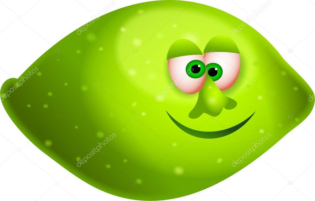 Fresh tangy green cartoon lime