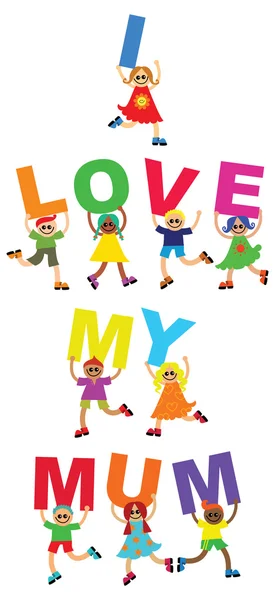 I love my mum text — Stock Vector