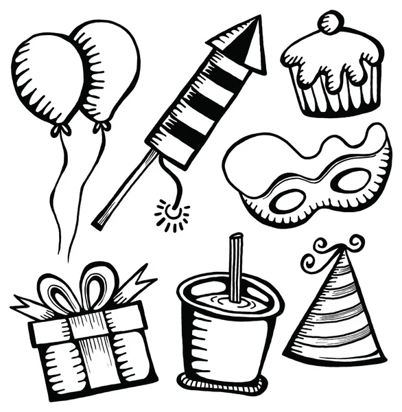Doğum günü veya yeni yıl kutlama ilgili nesneler.