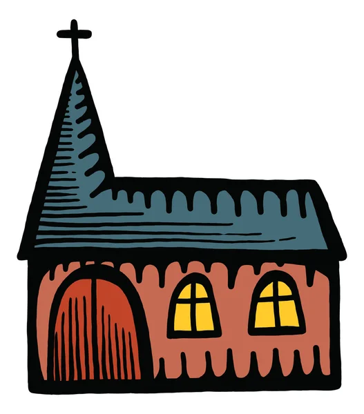 Bangunan gereja tua - Stok Vektor